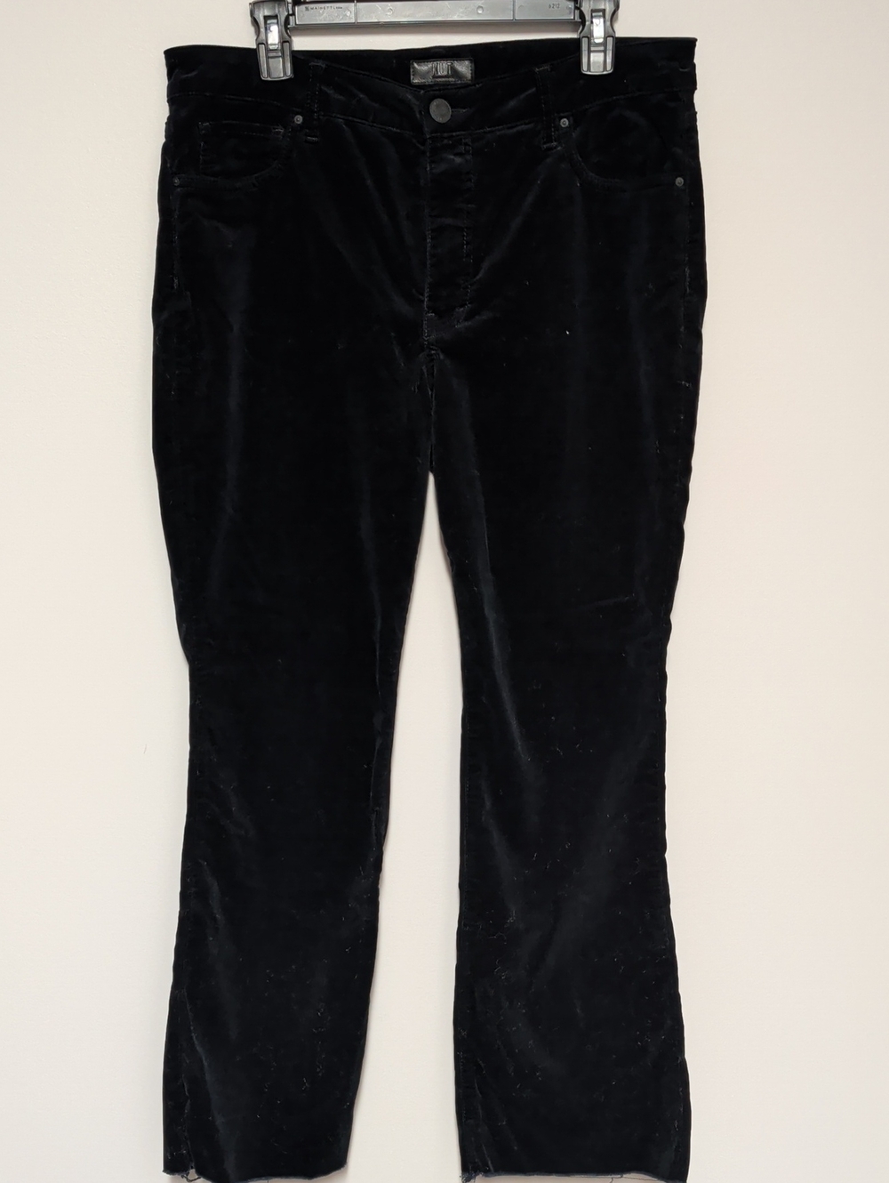 Kut from the Kloth Black Velvet Straight Leg Jeans
